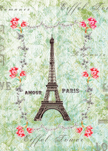 Eiffel Tower Greeting Card - Click Image to Close